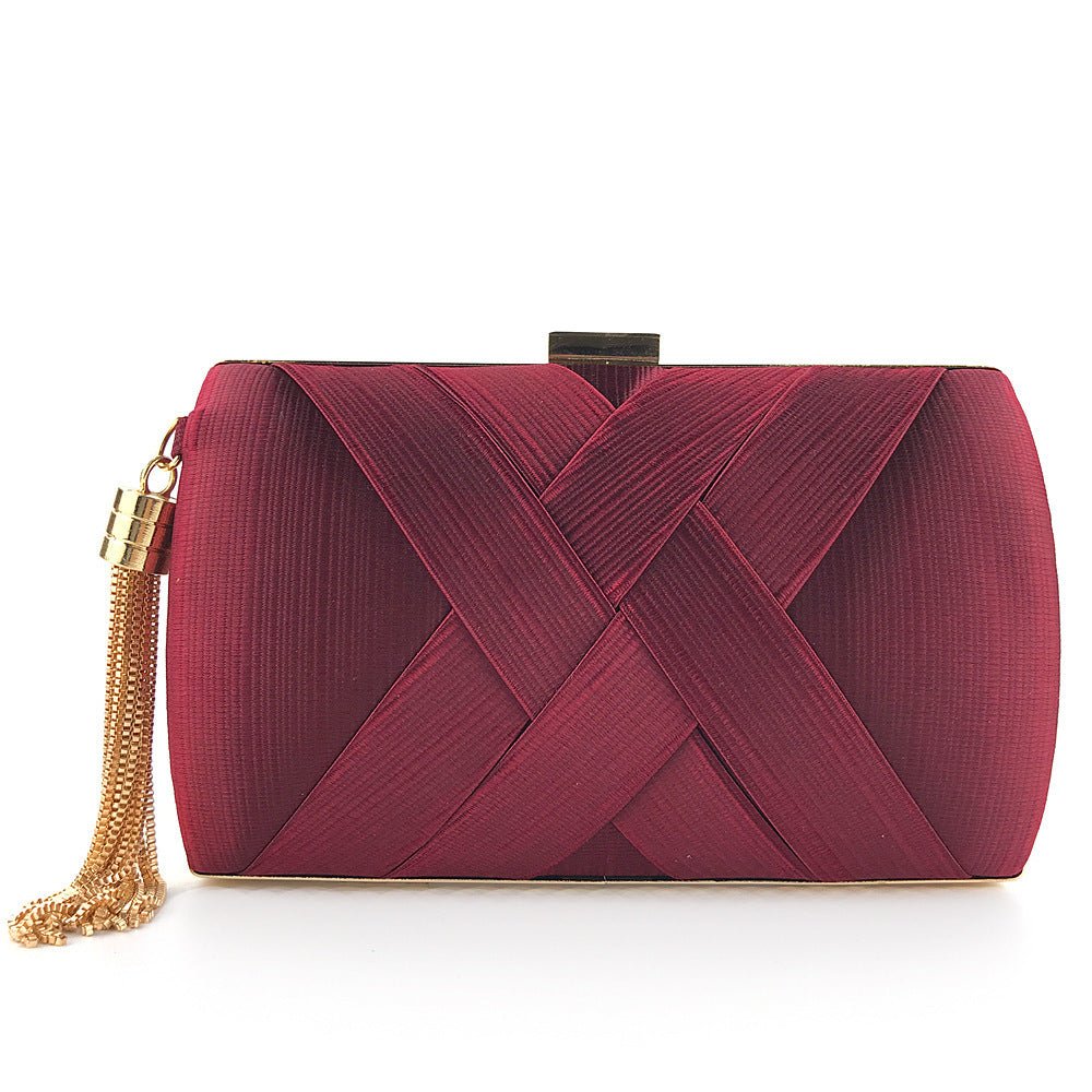 Pochette de soirée de luxe Éclessa | Sac en satin à pampilles pour une élégance classique et moderne