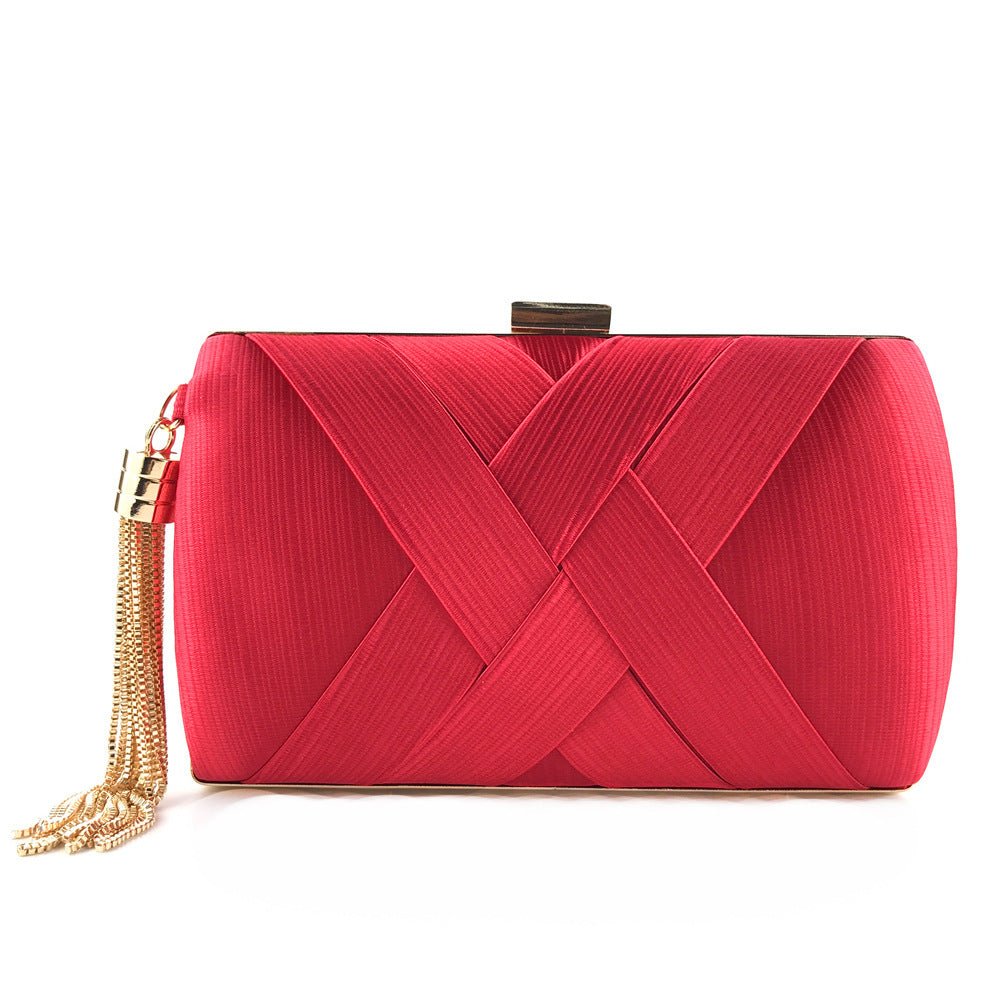 Pochette de soirée de luxe Éclessa | Sac en satin à pampilles pour une élégance classique et moderne