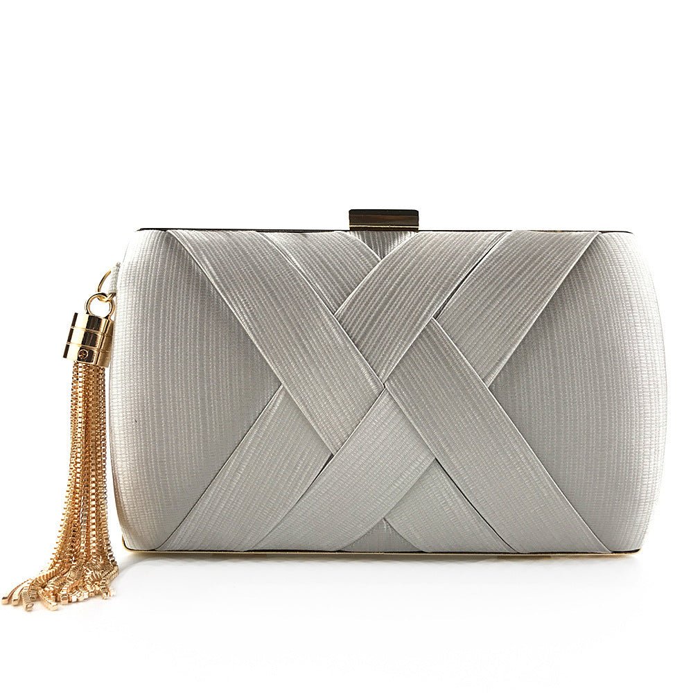 Pochette de soirée de luxe Éclessa | Sac en satin à pampilles pour une élégance classique et moderne
