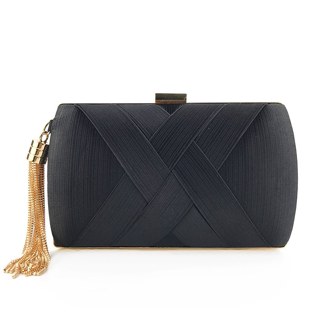 Pochette de soirée de luxe Éclessa | Sac en satin à pampilles pour une élégance classique et moderne