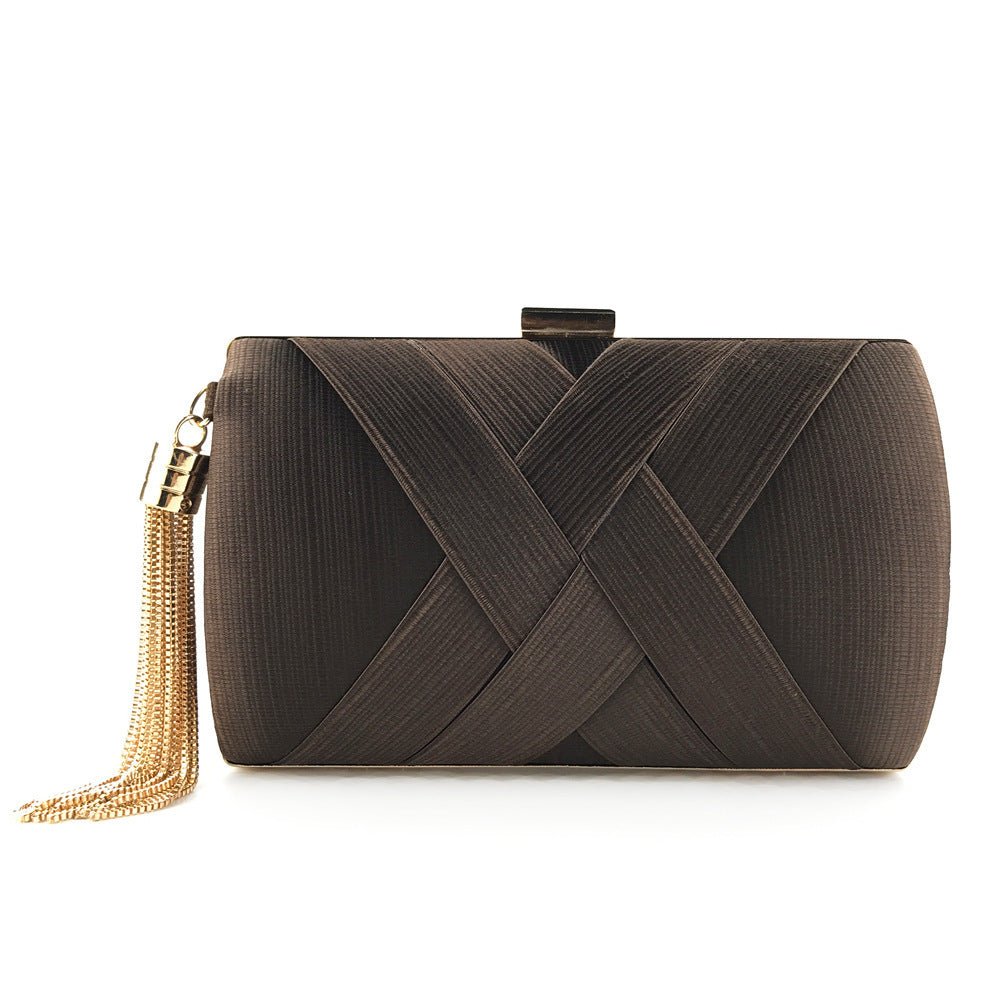 Pochette de soirée de luxe Éclessa | Sac en satin à pampilles pour une élégance classique et moderne