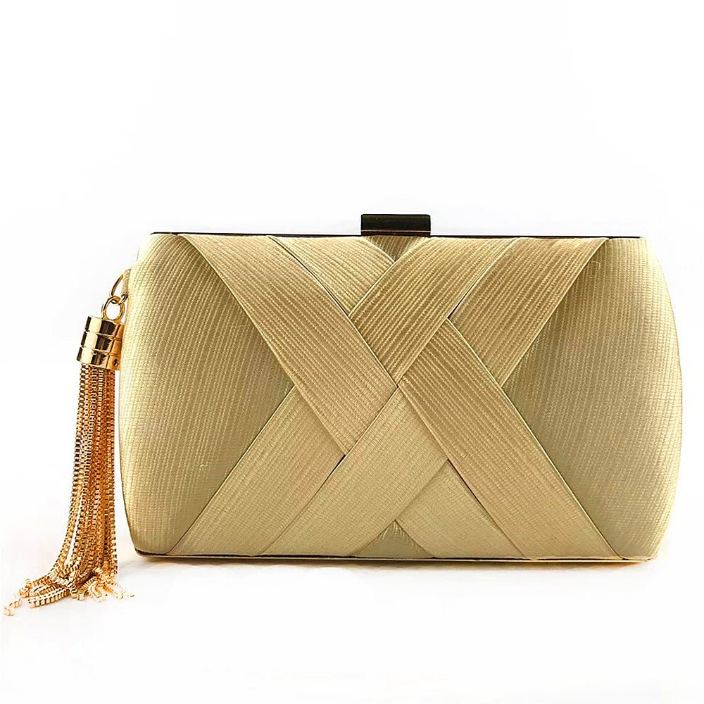 Pochette de soirée de luxe Éclessa | Sac en satin à pampilles pour une élégance classique et moderne