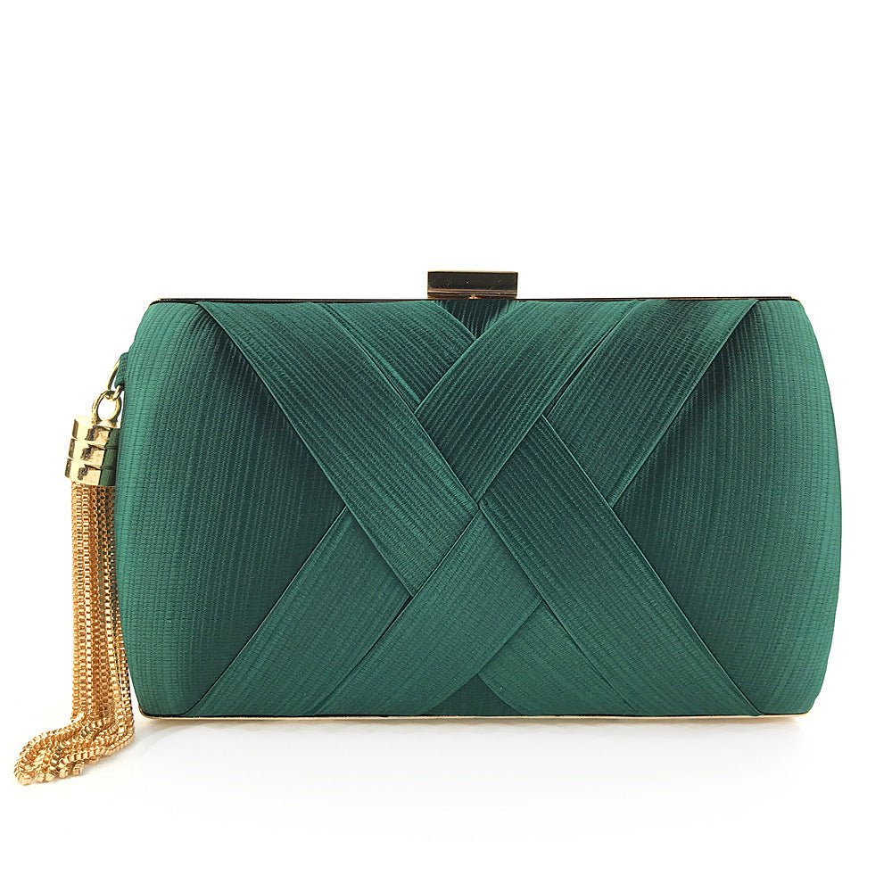 Pochette de soirée de luxe Éclessa | Sac en satin à pampilles pour une élégance classique et moderne