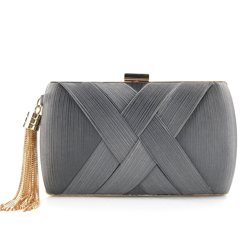 Pochette de soirée de luxe Éclessa | Sac en satin à pampilles pour une élégance classique et moderne