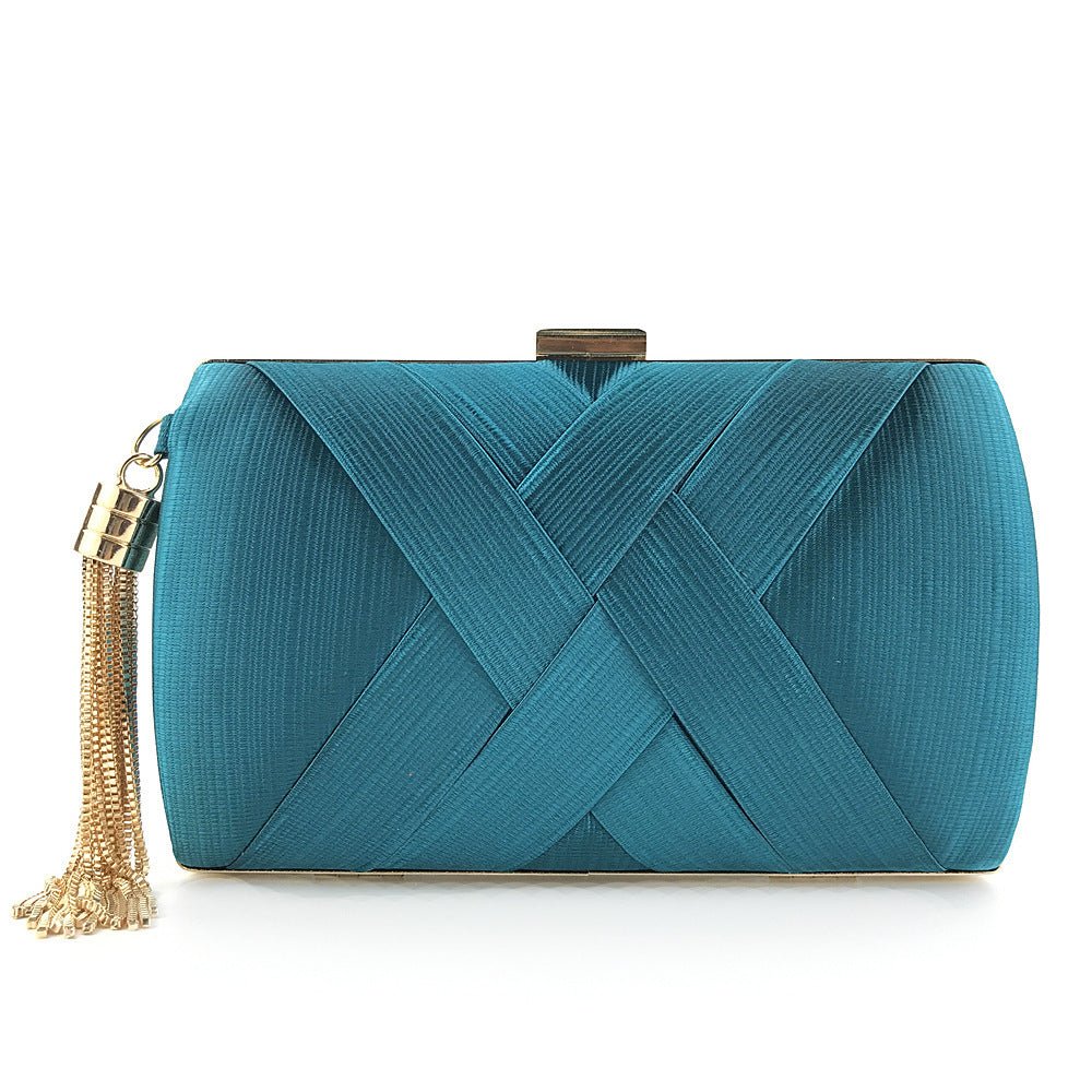 Pochette de soirée de luxe Éclessa | Sac en satin à pampilles pour une élégance classique et moderne
