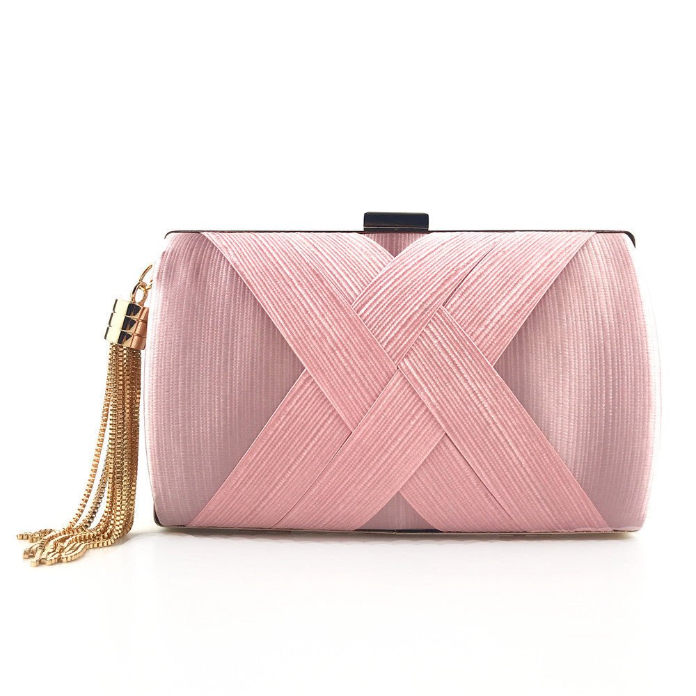Pochette de soirée de luxe Éclessa | Sac en satin à pampilles pour une élégance classique et moderne