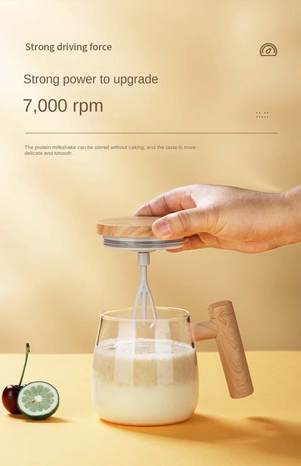 Mug électrique à mélange automatique haute vitesse avec démarrage à un bouton pour boissons chaudes et froides