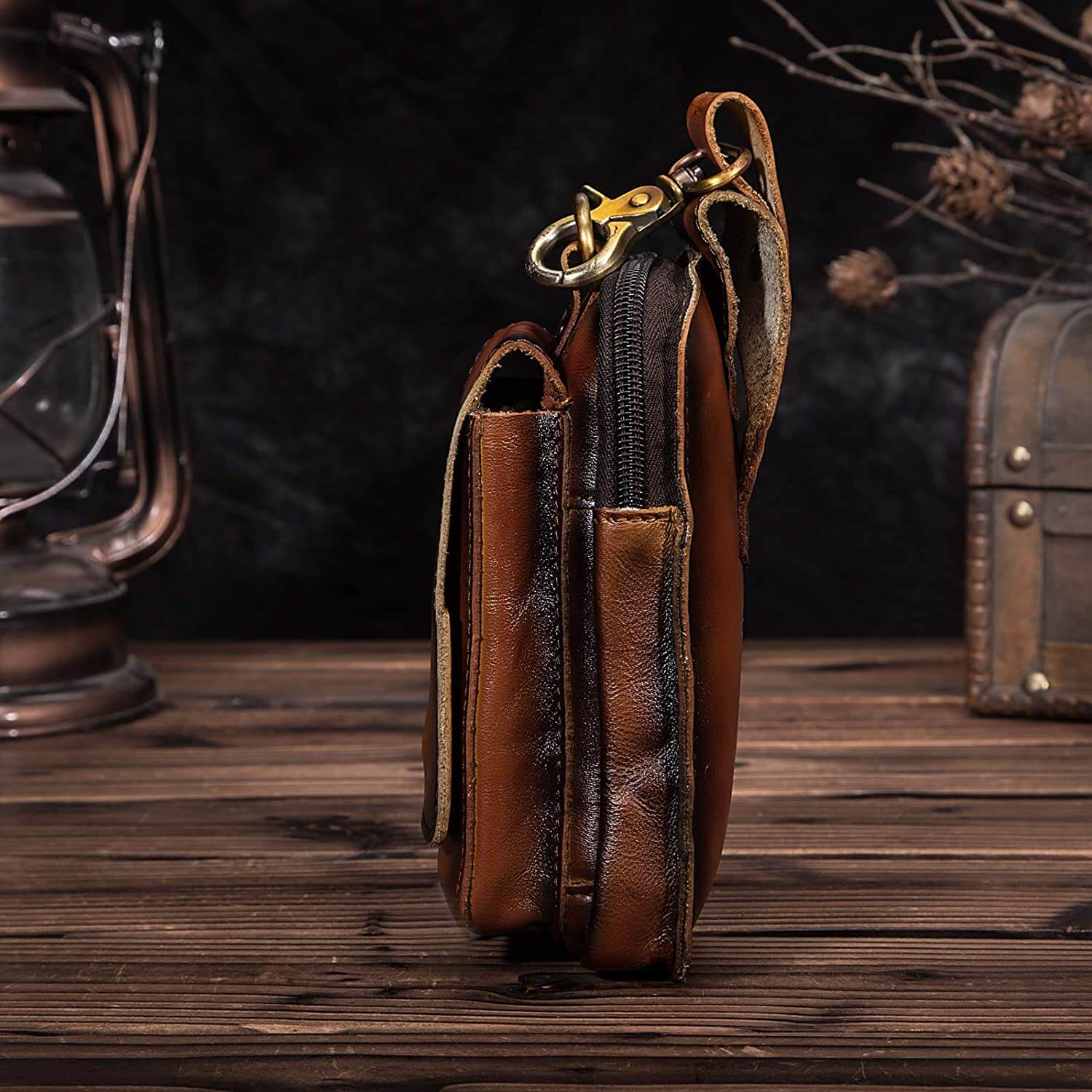 Elegant Leather Hip Pouch for Men