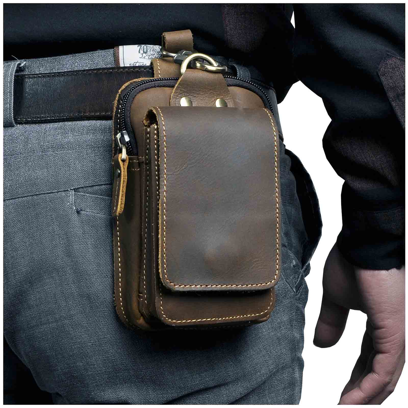 Elegant Leather Hip Pouch for Men