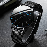 Montre quartz pour homme en acier inoxydable - Fine et moderne