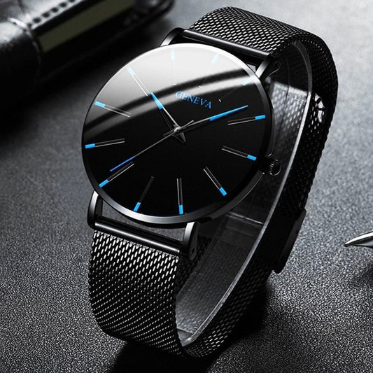 Elegant Men's Quartz Watch with Minimalist Design – Stainless Steel
