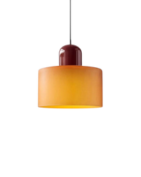 Suspension sculpturale avec abat-jour en verre doux