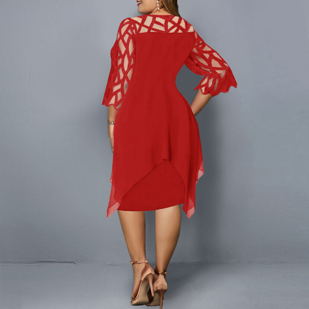 Elegant plus-size midi dress for fall