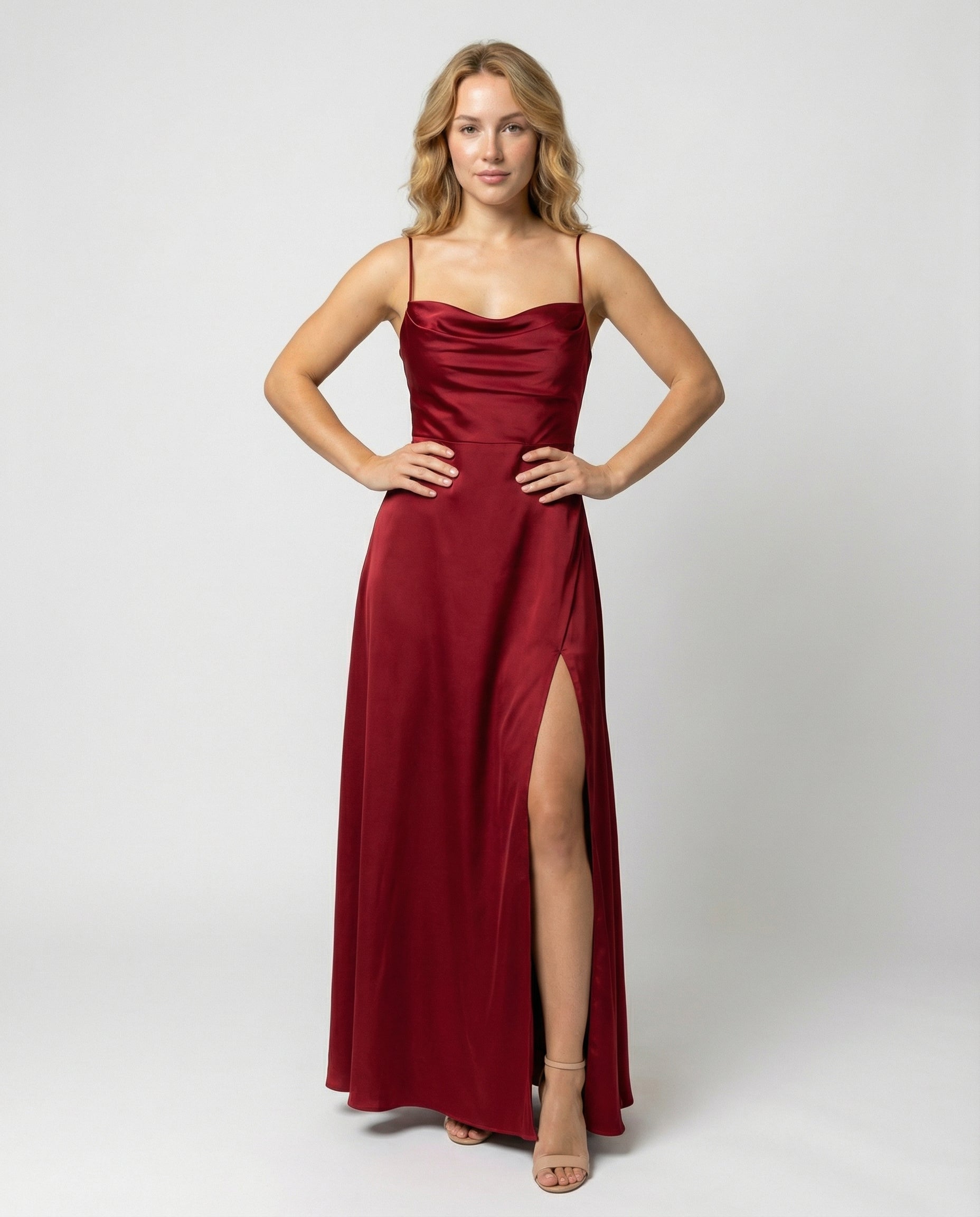 Elegant Women's Silk Maxi Dress with Flowing Cut | Davy Fashion
