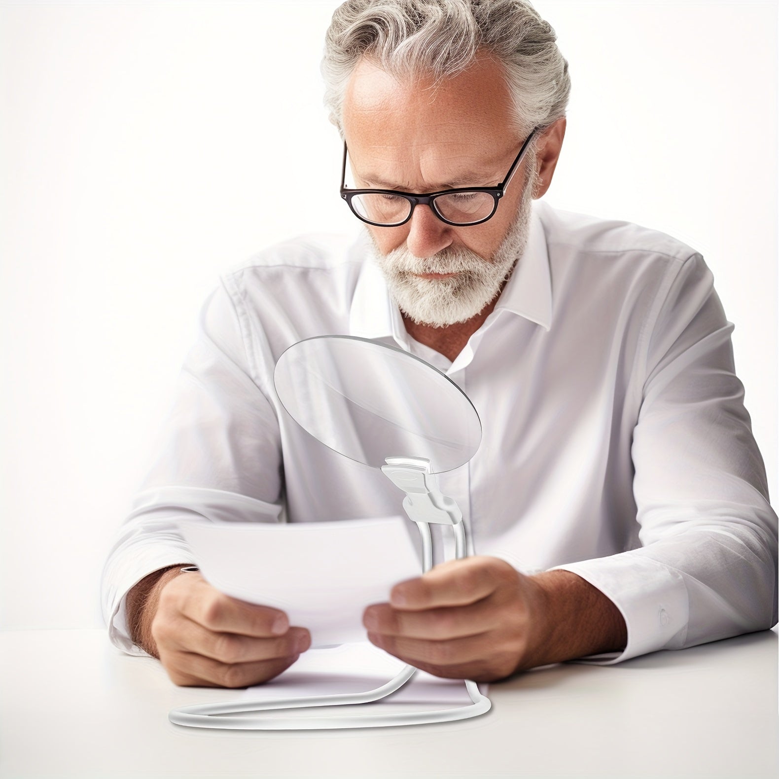 Ergonomic 5X Magnifying Glass with Adjustable Goose Neck – Ideal for Reading and Precision Work