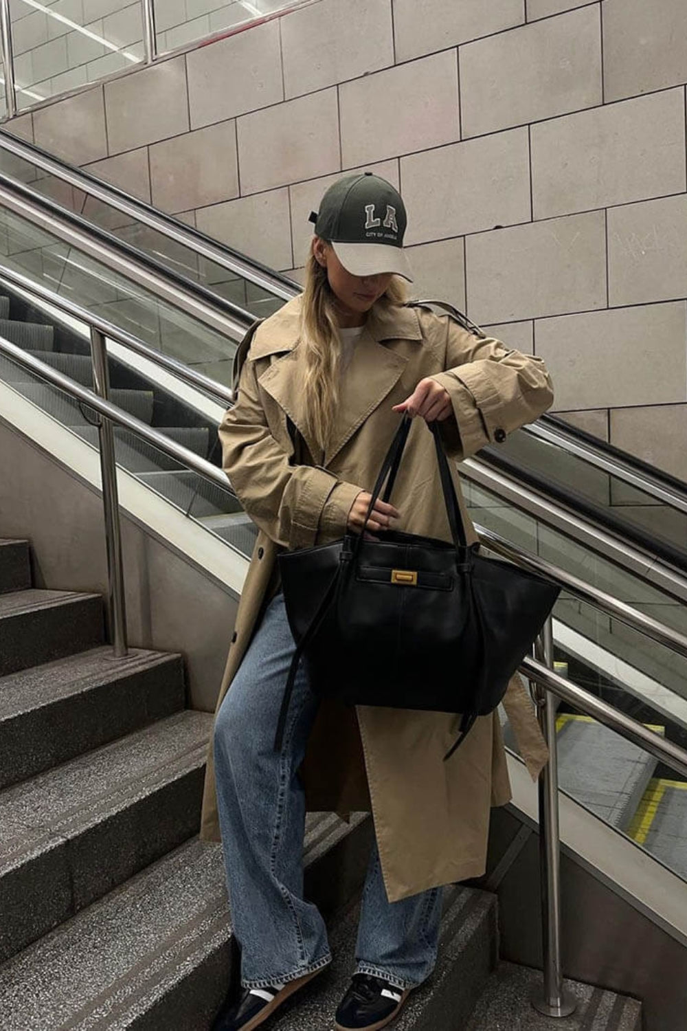Sac cabas en cuir pour tous les jours avec détail de fermeture avant