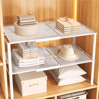 Expandable 2-Tier Closet Shelf - Tool-Free Assembly