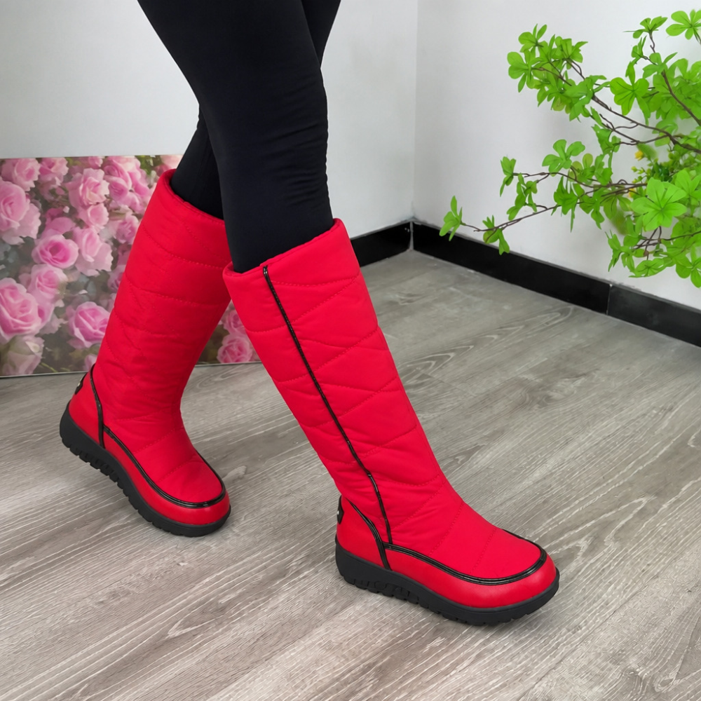 Bottes à enfiler hauteur genou doublées en fausse fourrure