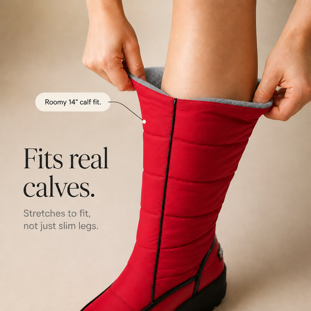 Bottes à enfiler hauteur genou doublées en fausse fourrure