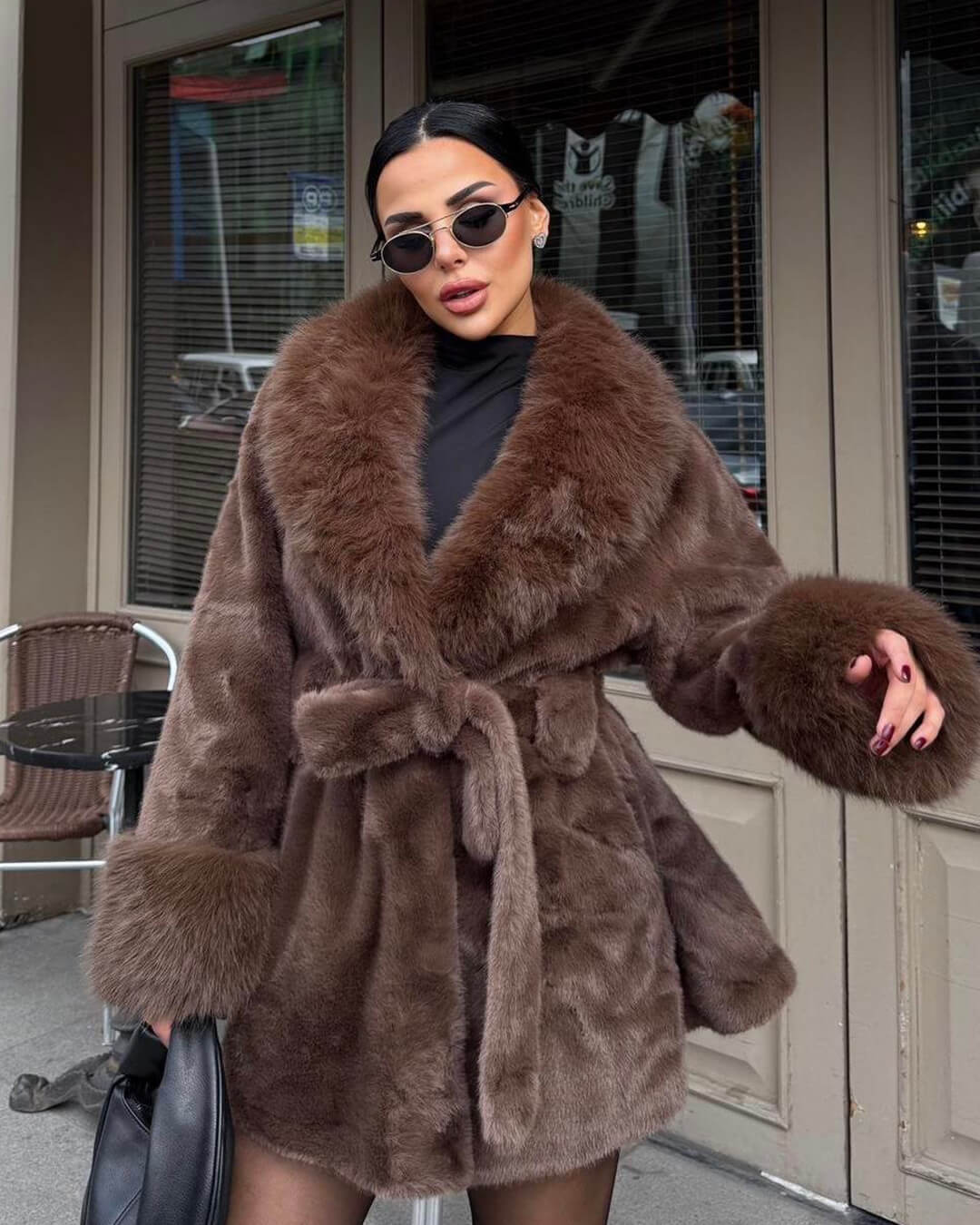 Faux Fur Trim Coat