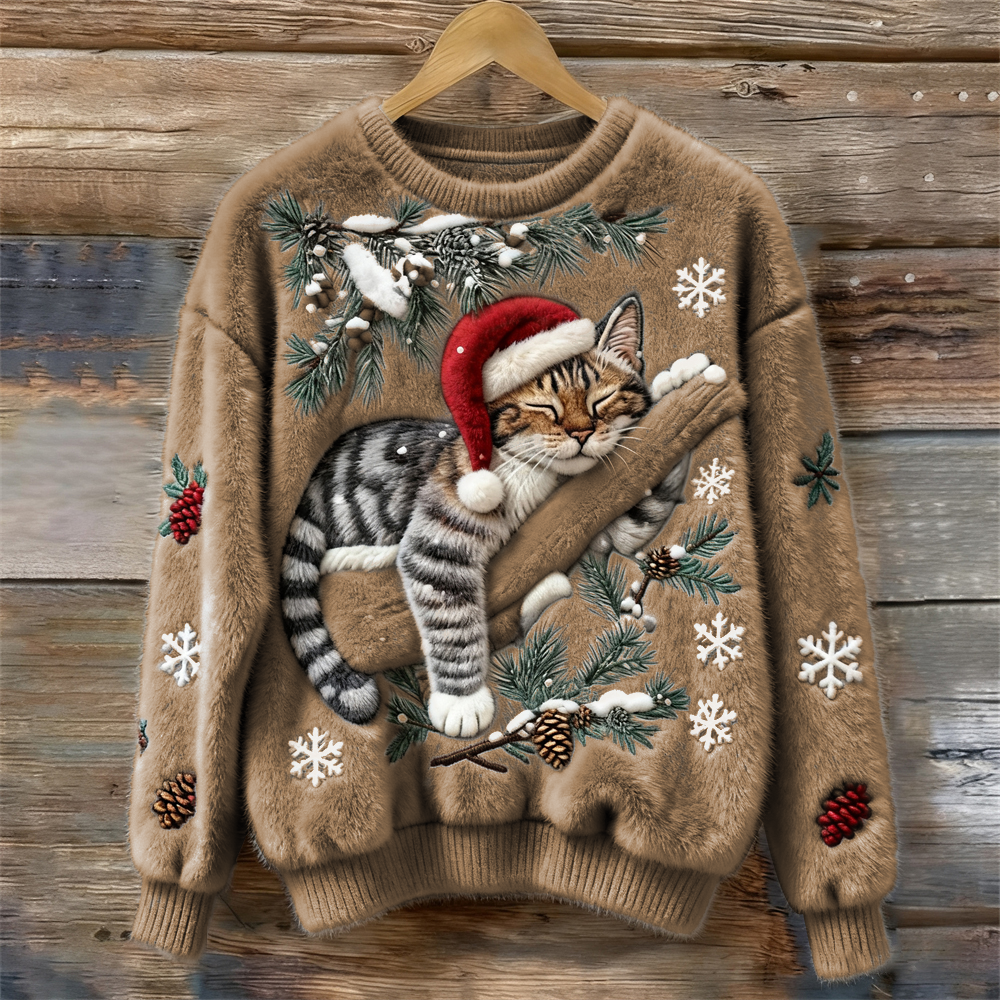 Festive Cat Christmas Sweater