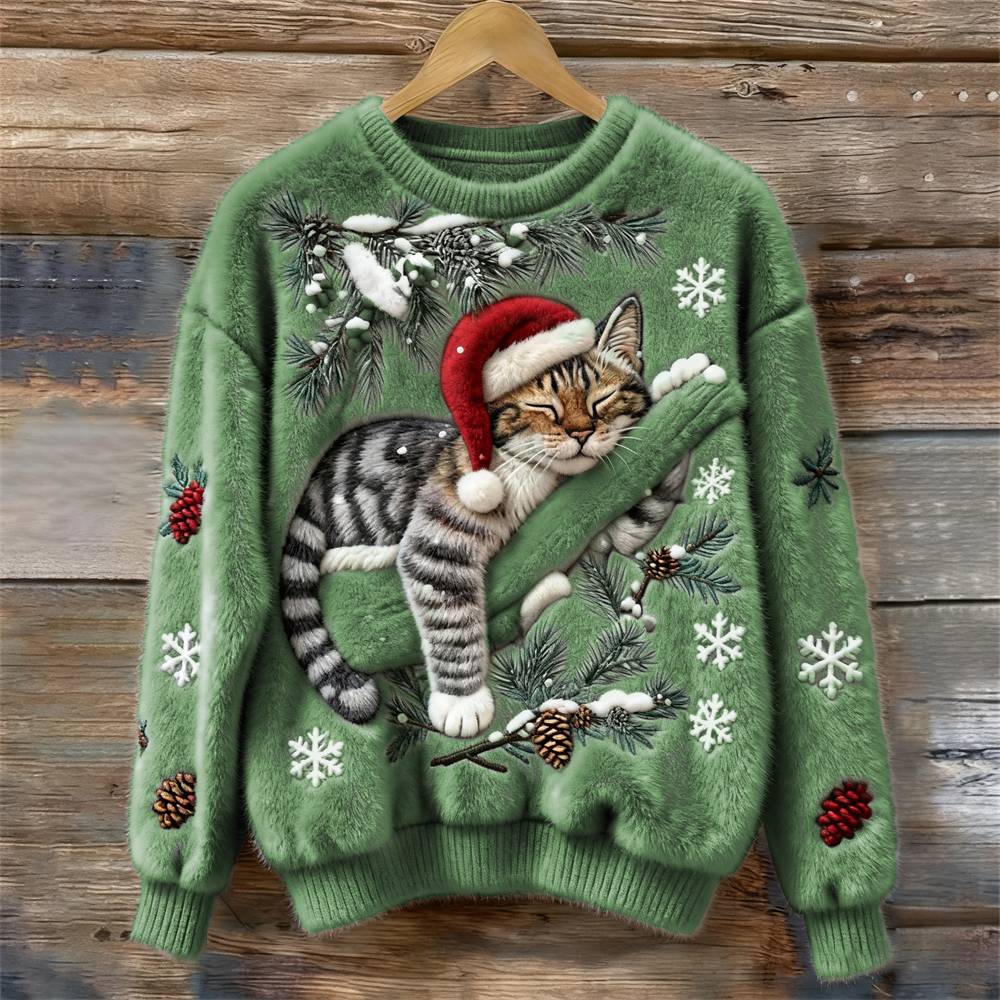 Festive Cat Christmas Sweater