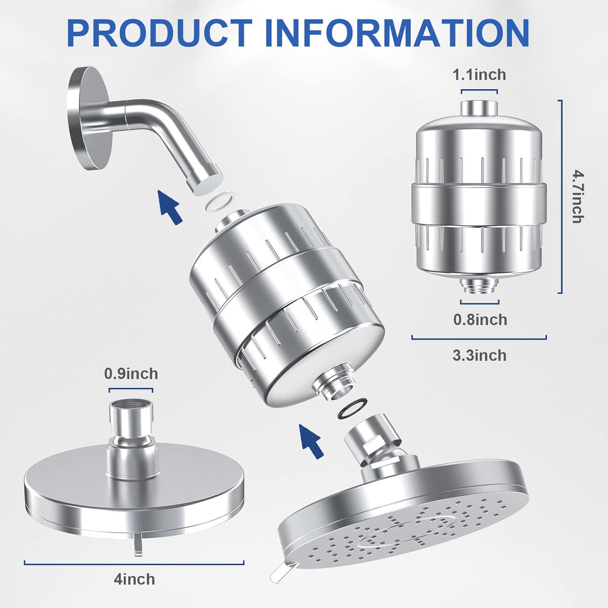 Filtered Shower Head – Naturally Enhances Skin Radiance & Hair Health