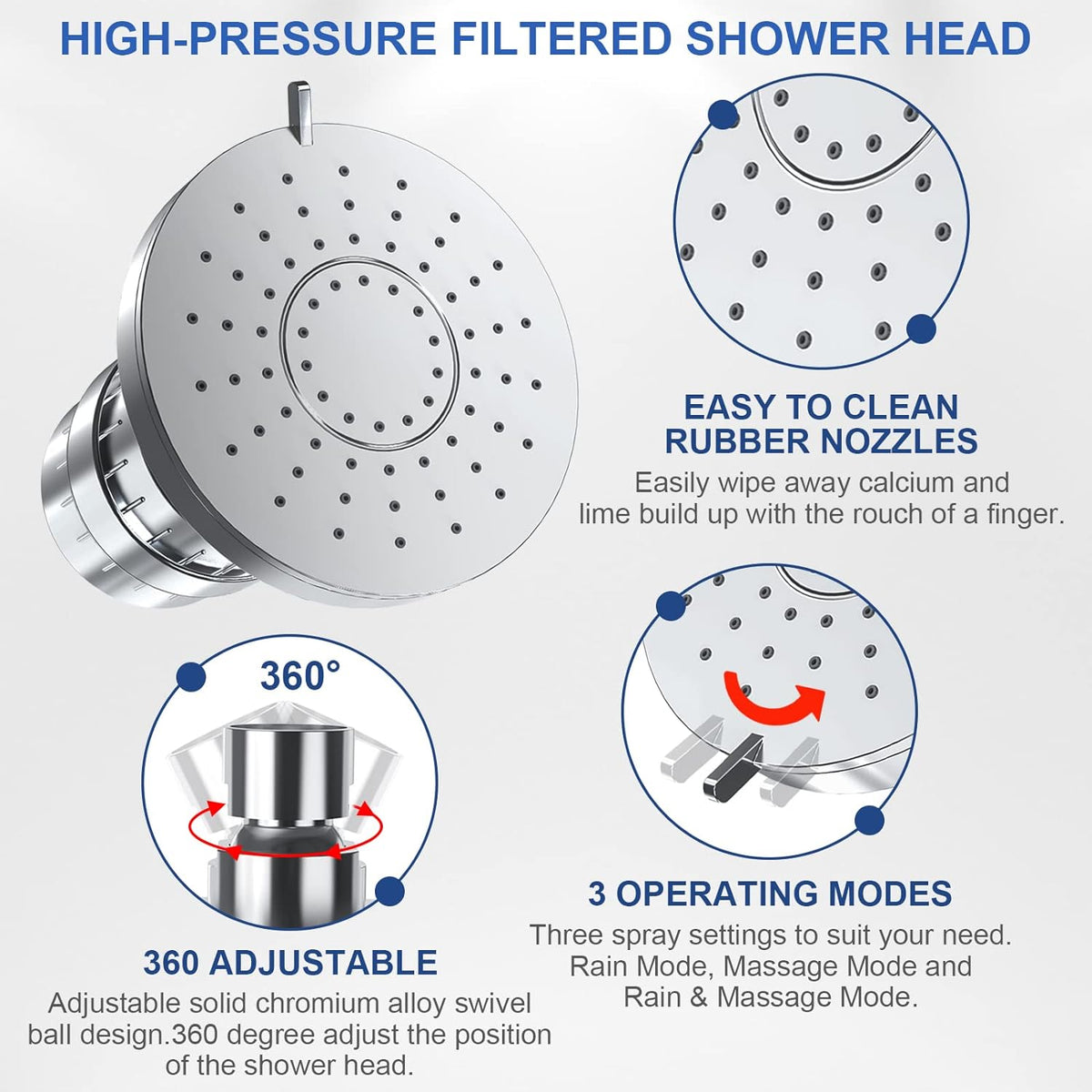 Filtered Shower Head – Naturally Enhances Skin Radiance & Hair Health