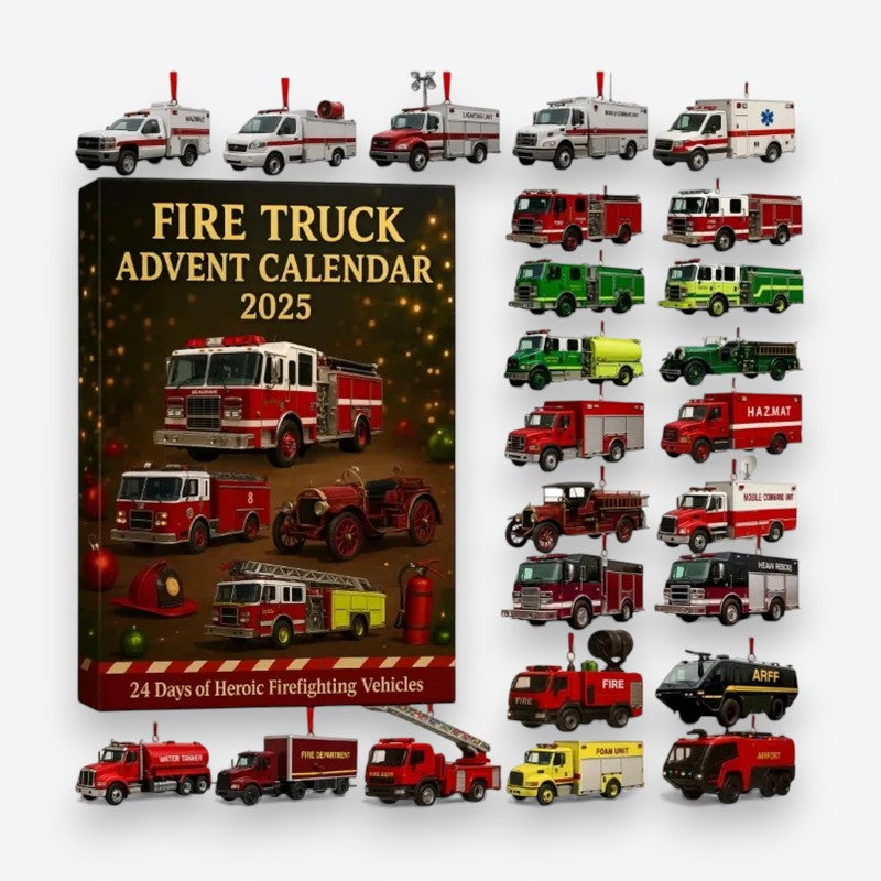 Calendrier de l'Avent camion de pompiers avec 24 jouets