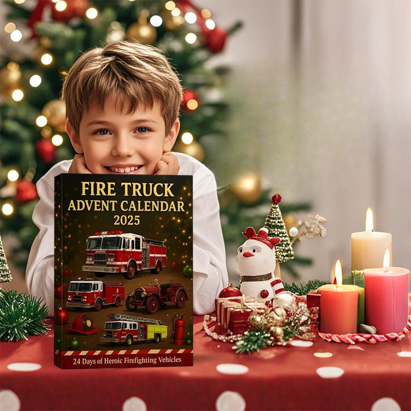 Calendrier de l'Avent camion de pompiers avec 24 jouets
