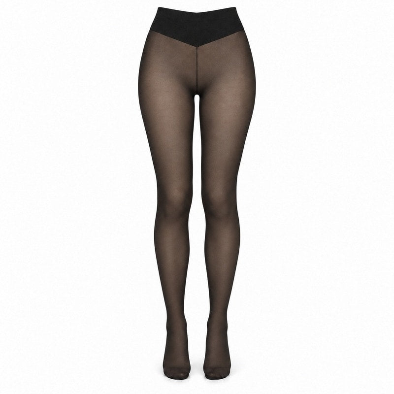 Fleece-Lined Tights with a Sheer Look
