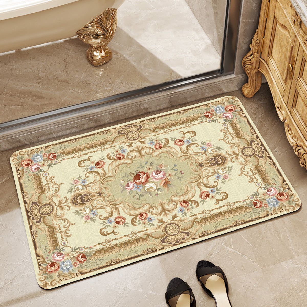 Tapis de bain floral