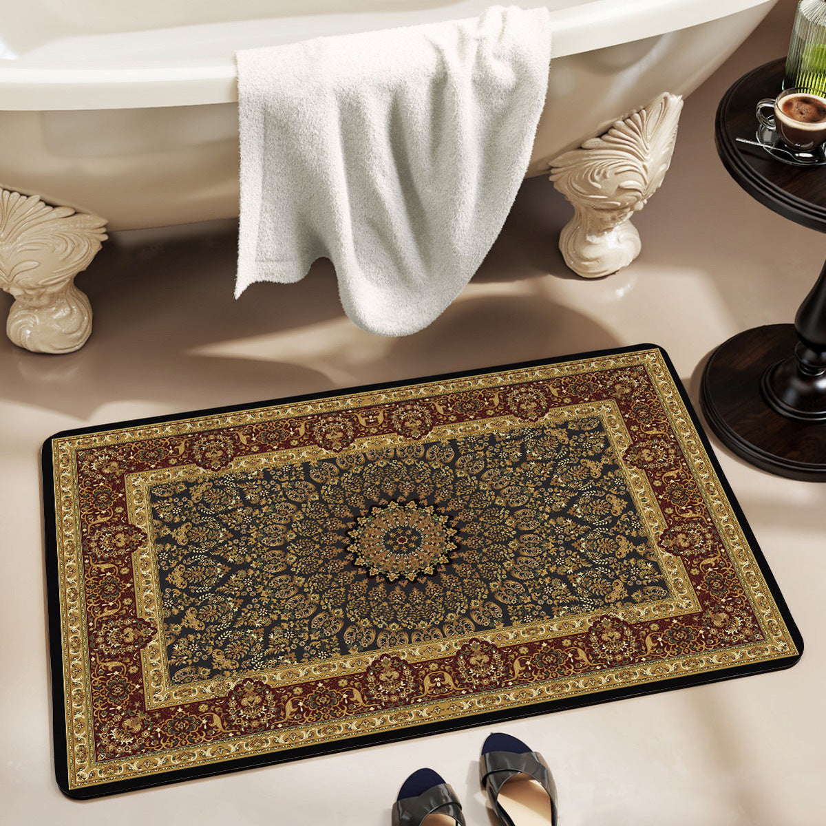 Tapis de bain floral