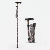 Canne pliante à motif floral