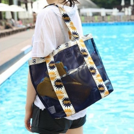 Floral Mesh Beach Tote