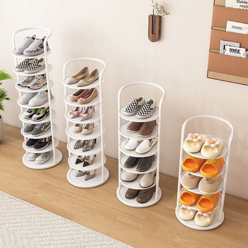 Freestanding Vertical Shoe Rack Organizer Tower with Metal Frame
