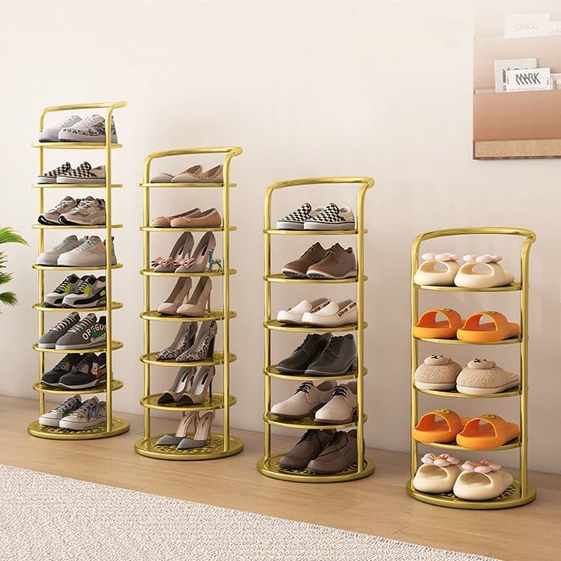 Freestanding Vertical Shoe Rack Organizer Tower with Metal Frame