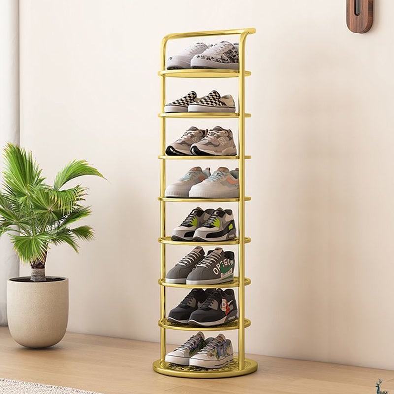 Freestanding Vertical Shoe Rack Organizer Tower with Metal Frame