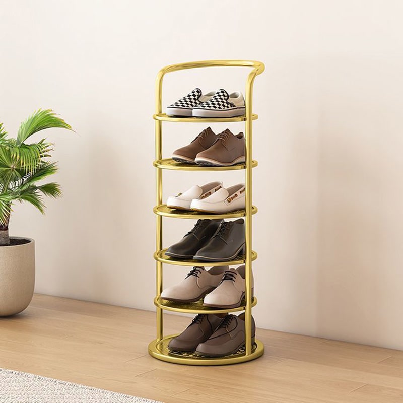 Freestanding Vertical Shoe Rack Organizer Tower with Metal Frame