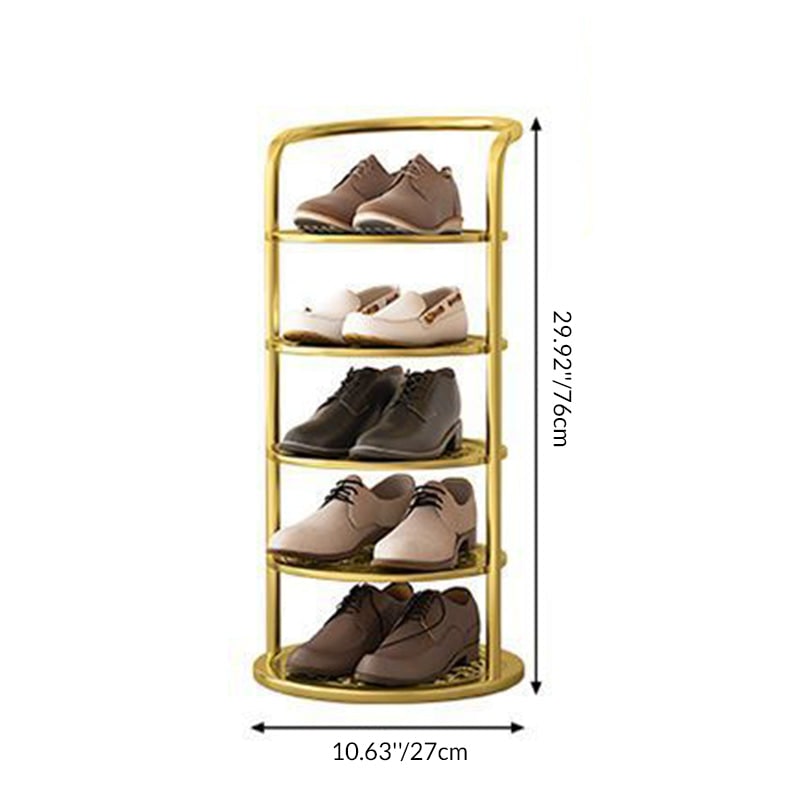 Freestanding Vertical Shoe Rack Organizer Tower with Metal Frame