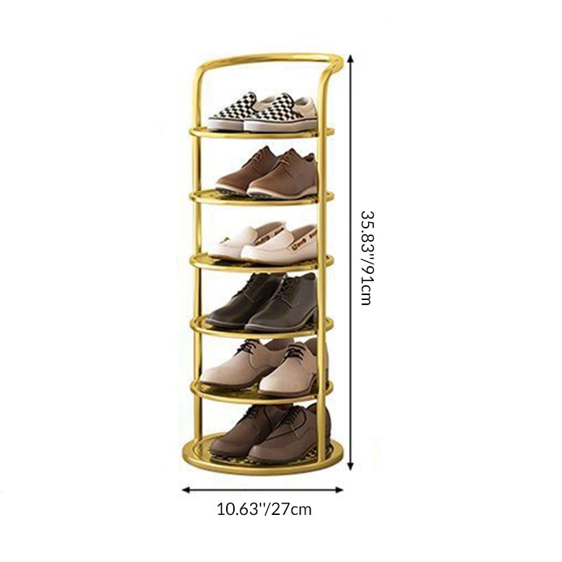 Freestanding Vertical Shoe Rack Organizer Tower with Metal Frame
