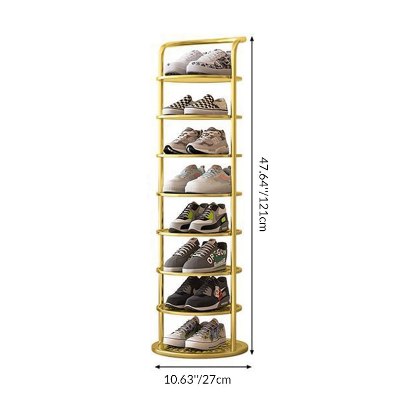 Freestanding Vertical Shoe Rack Organizer Tower with Metal Frame