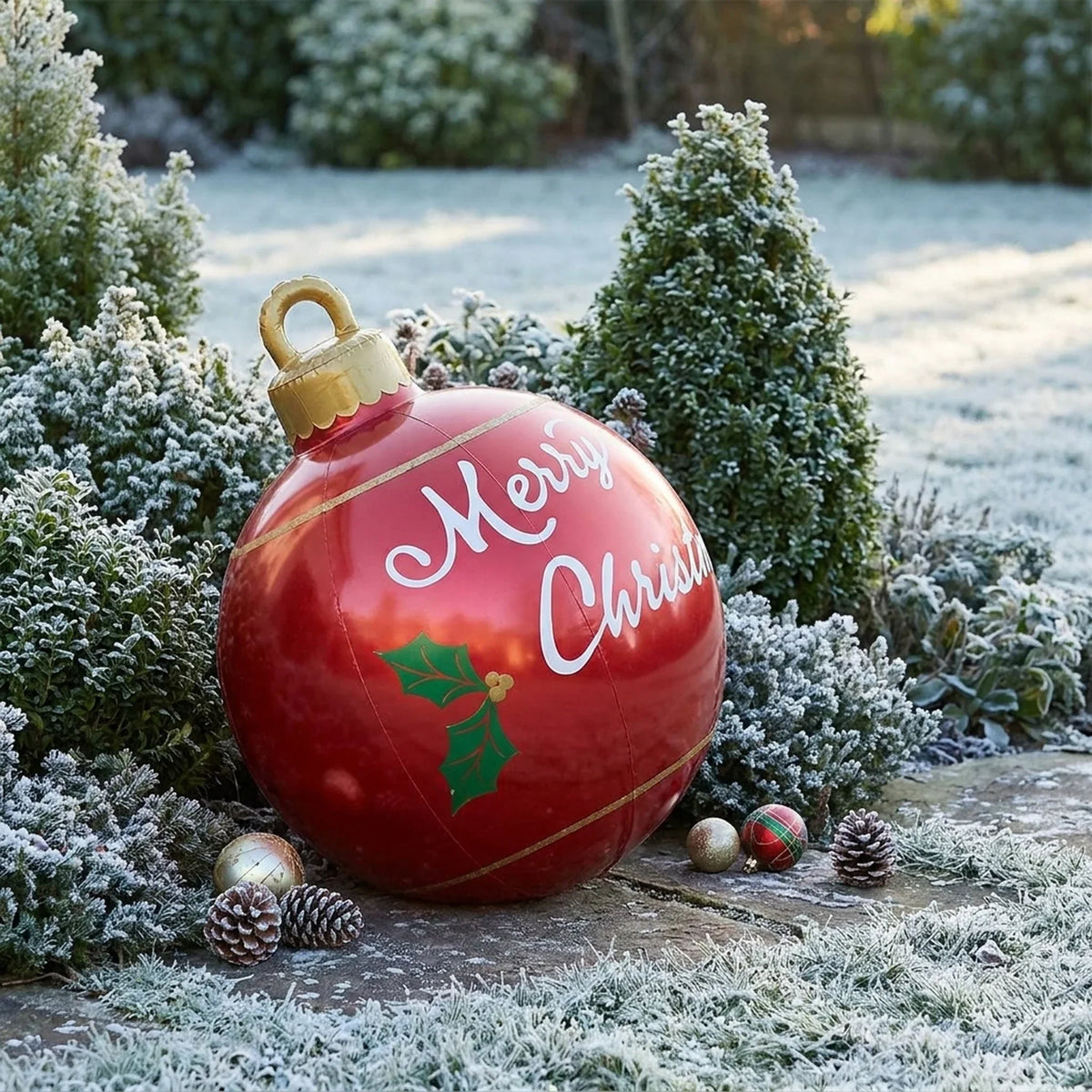 Boule de Noël gonflable géante pour décorations extérieures des fêtes