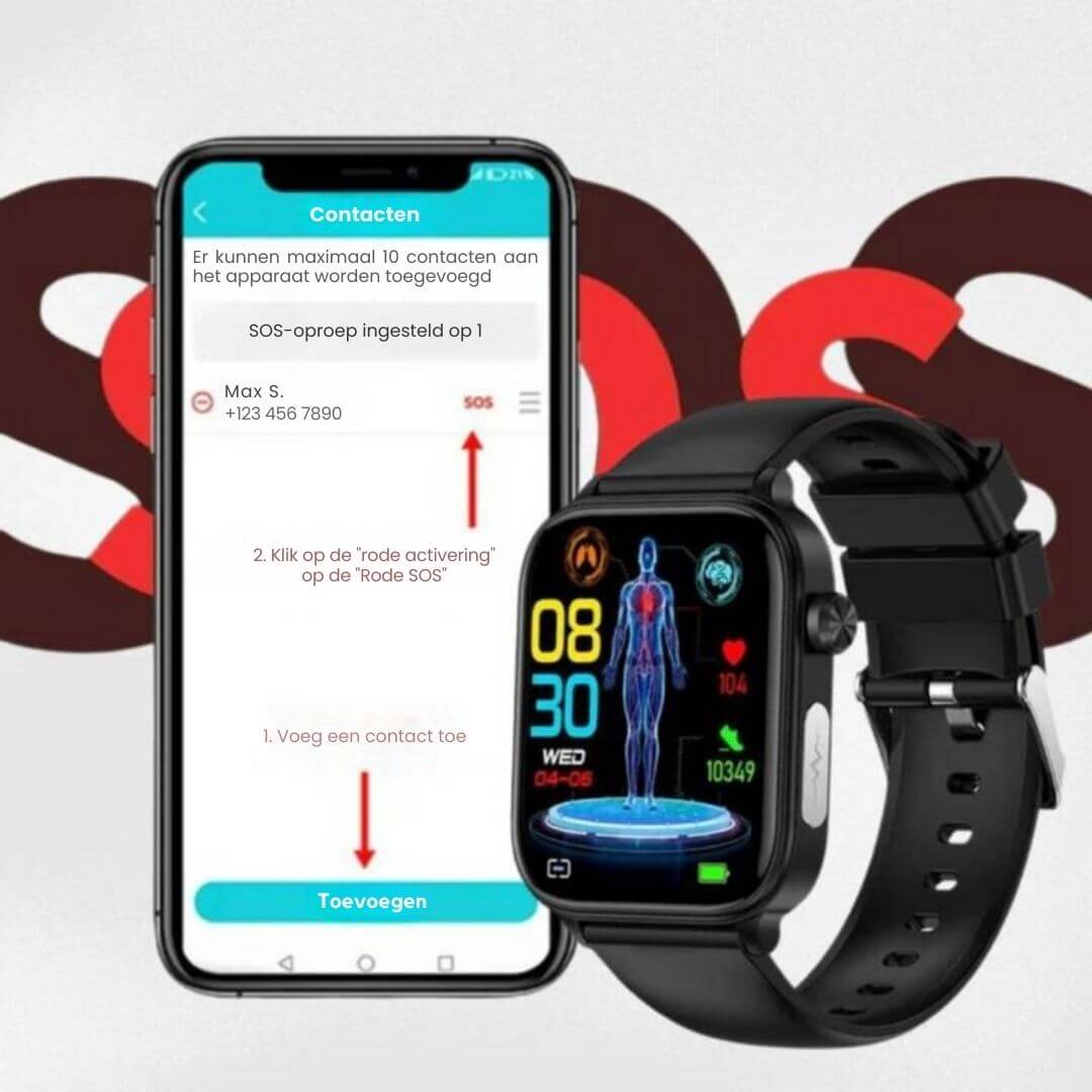 GlucoCare SOS - with SOS function incl. fall detection and certified blood glucose measurement (2025) - Original
