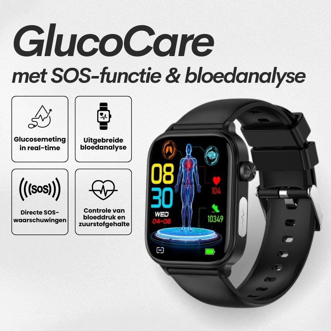 GlucoCare SOS - with SOS function incl. fall detection and certified blood glucose measurement (2025) - Original
