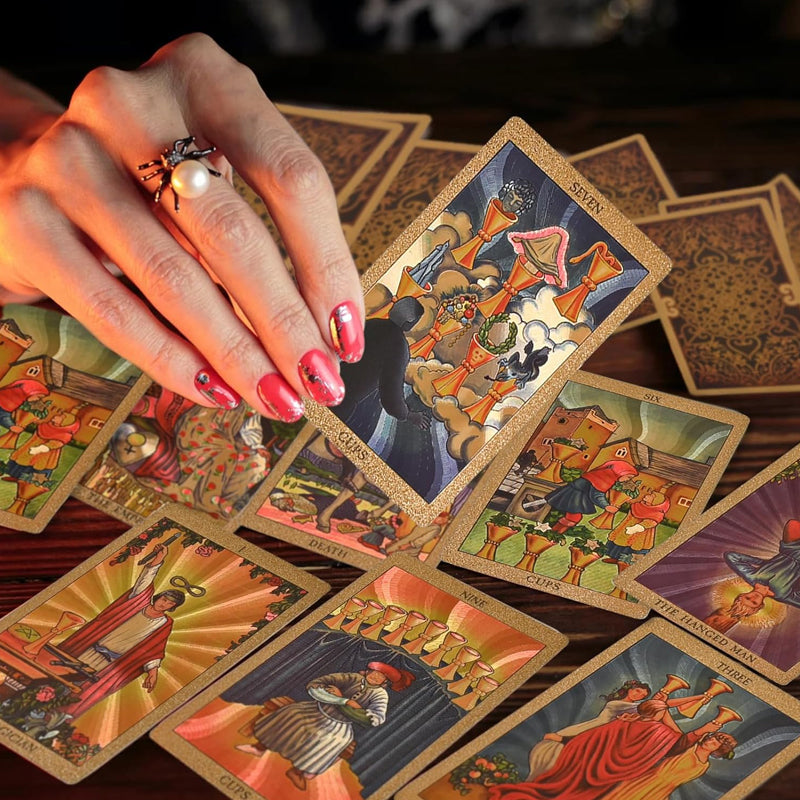 Gold Tarot Cards for All Levels - PVC and Elegant Packaging