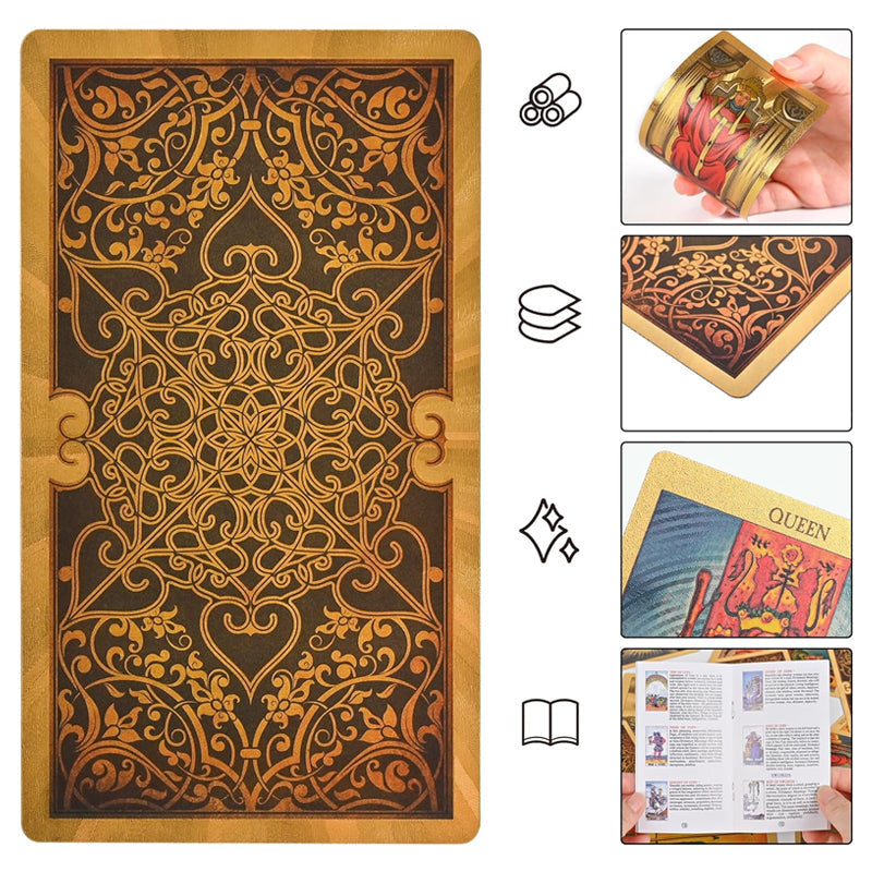 Gold Tarot Cards for All Levels - PVC and Elegant Packaging