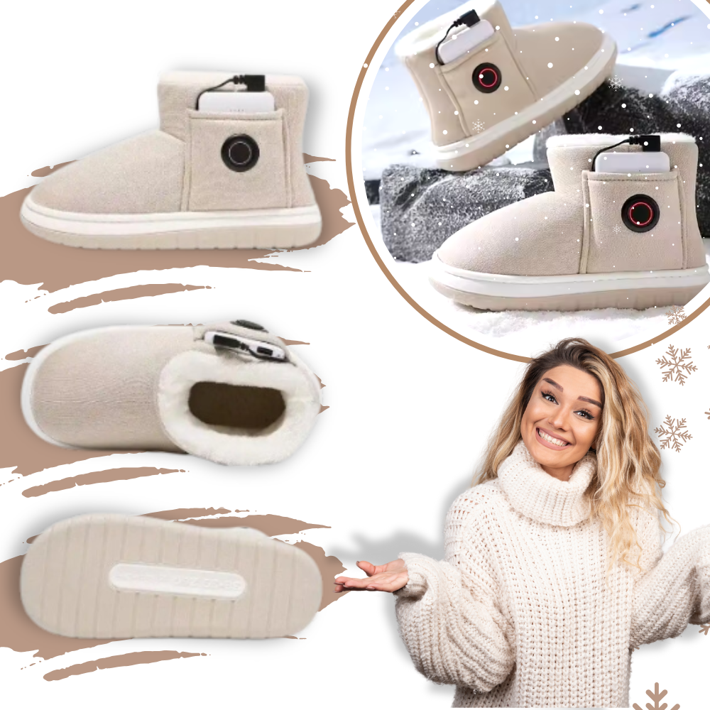 Graphene Heated Winter Boots with Adjustable Temperature and Rechargeable Battery
