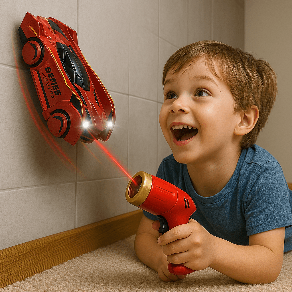 GRAVITYRACER – Laser-controlled wall-climbing RC car for kids