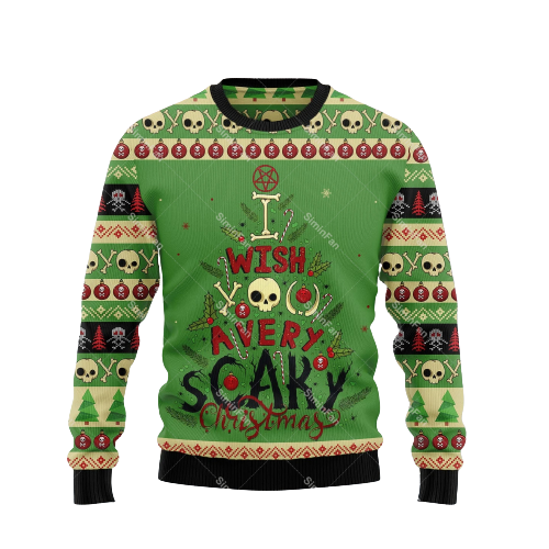 Pull de Noël GrungeFest avec motif de crâne